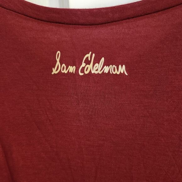Sam Edelman Slogan High-Low Tee Wine Size XS - Picture 10 of 10